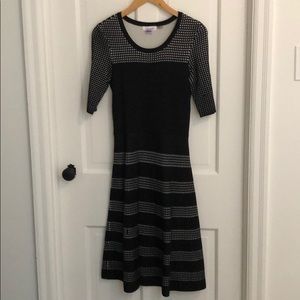 Calvin Klein Black & White 3/4 Sleeve Dress